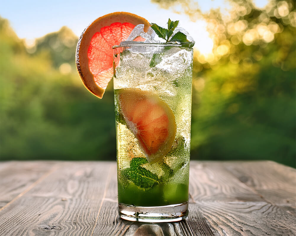 Herbaciany tonic z yerba mate, grejpfrutem i miętą