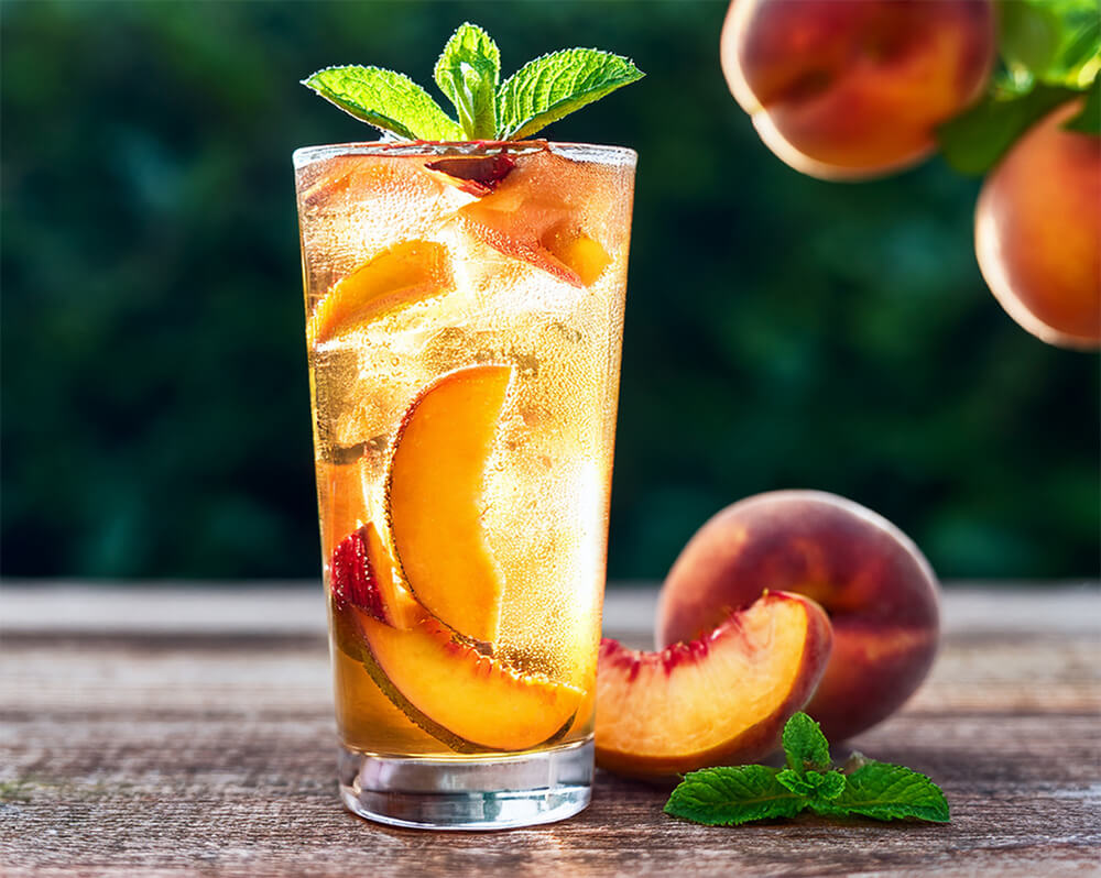 Peach oolong tonic z brzoskwinią i miętą