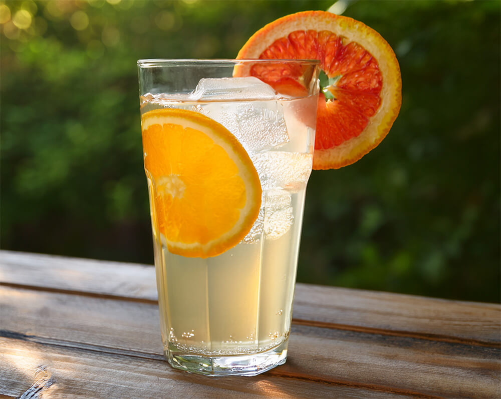 White tea tonic z pomarańczą i grejpfrutem