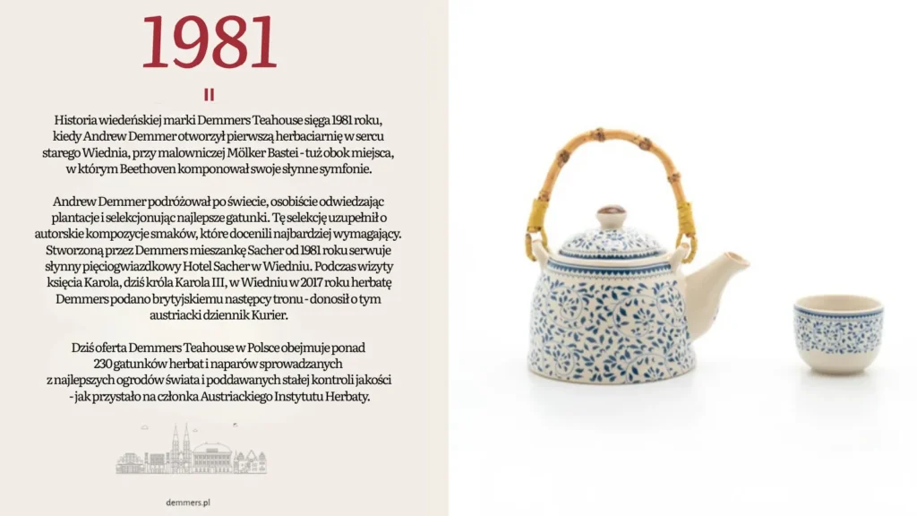 Historia marki Demmers Teahouse od 1981 roku w Wiedniu