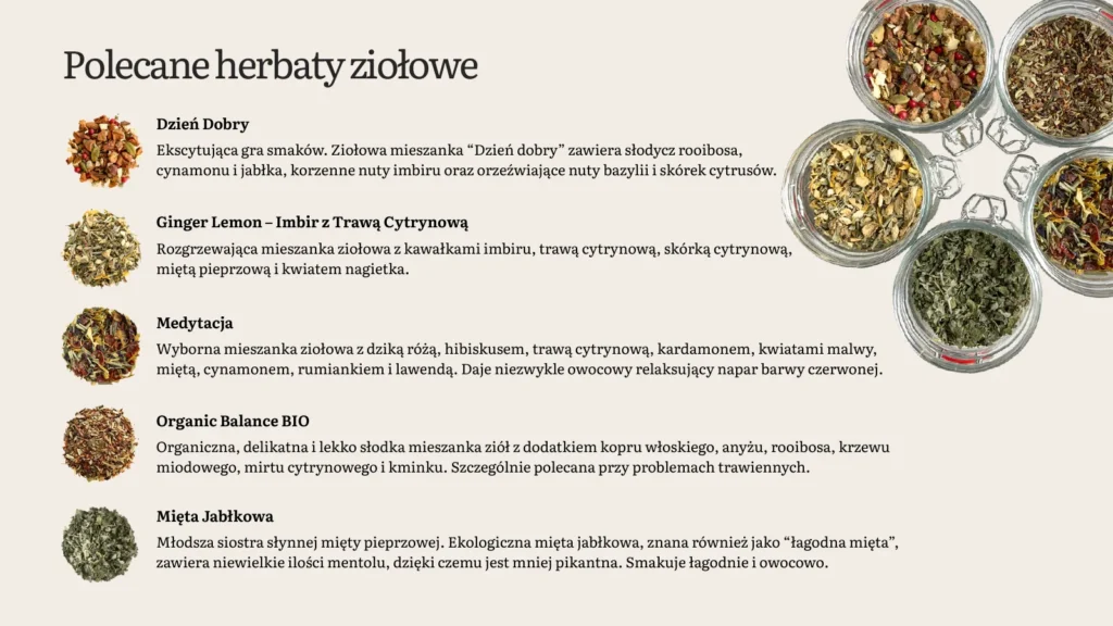 Polecane herbaty ziołowe Demmers dla gastronomii