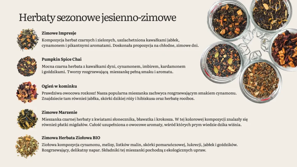 Herbaty sezonowe jesienno-zimowe Demmers dla gastronomii