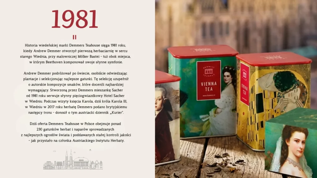 Historia Demmers Teahouse od 1981 roku, herbaciarnia w Wiedniu