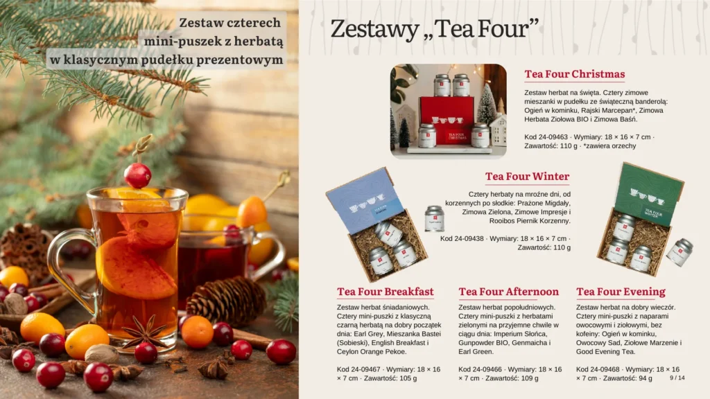 Zestawy prezentowe Tea Four, cztery mini-puszki w pudełku