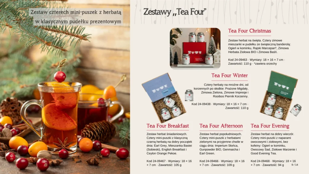 Zestawy prezentowe Tea Four, cztery mini-puszki w pudełku