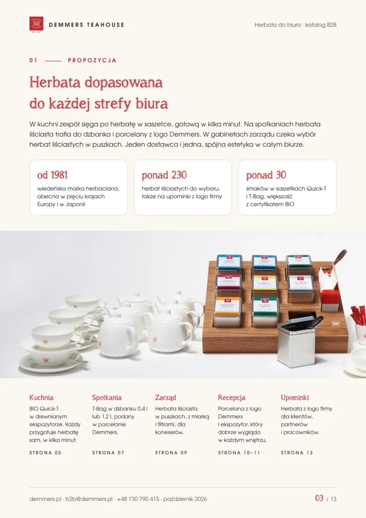 Herbata dopasowana do każdej strefy biura