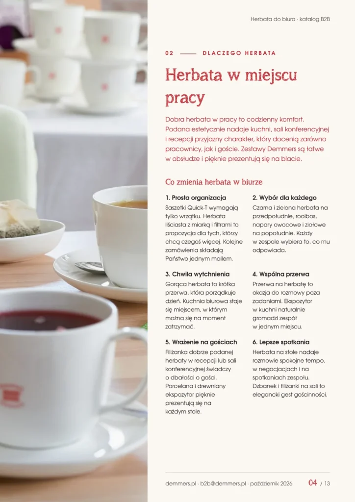 Herbata w miejscu pracy: dlaczego warto