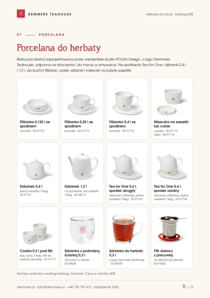 Porcelana Demmers do herbaty