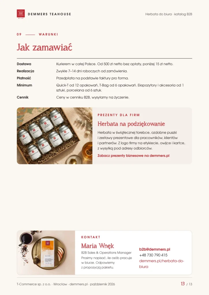 Jak zamawiać herbatę do biura w Demmers Teahouse